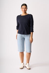 Foil Gathered Sleeve Top