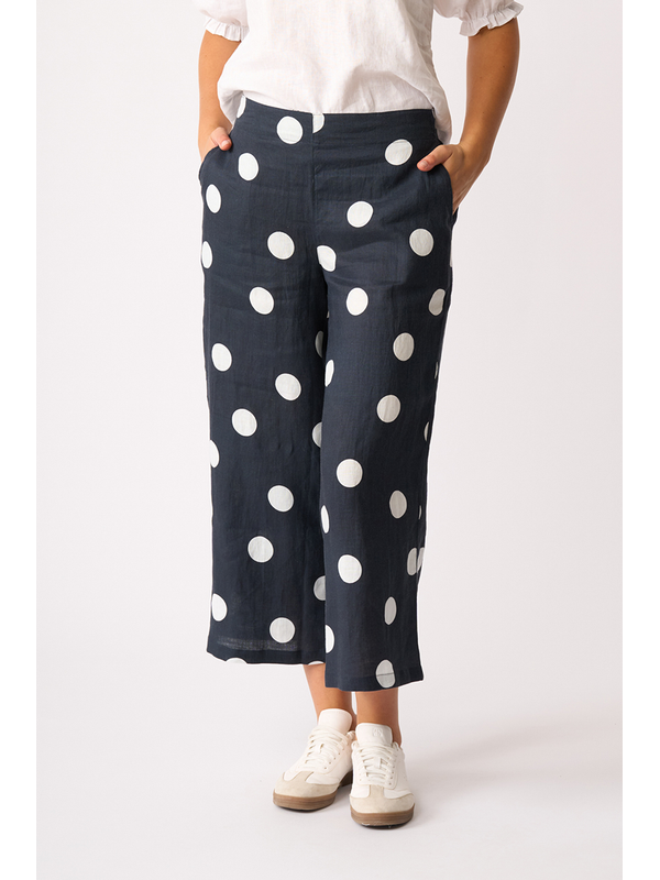 Foil Wide Leg Cropped Trousers