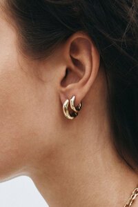 Edblad Crystalite Small Gold Hoops Earrings