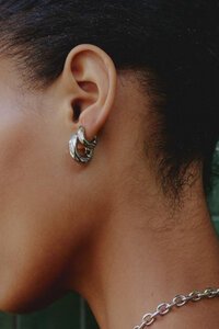 Edblad Crystalite Small Silver Hoops Earrings