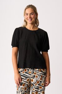Oh Three Volume Sleeve Scoop Hem Top