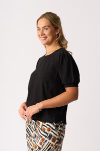 Oh Three Volume Sleeve Scoop Hem Top