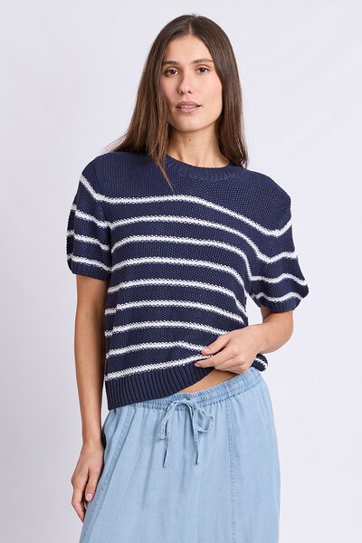 Foxwood Blair Stripe Short Sleeve Knit-hc-new-Hello Cyril.