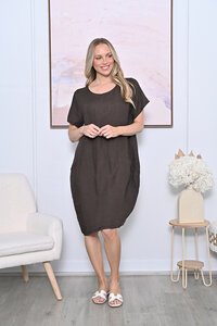 AE Luxe Plain Linen Baggy Dress