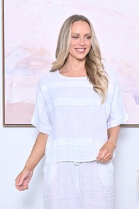 AE Luxe Horizontal Panel Linen Top