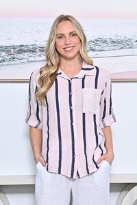 AE Luxe Stripe Shirt with Sequins Pocket