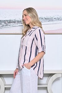 AE Luxe Stripe Shirt with Sequins Pocket