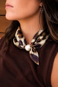 Antler Desert Fawn Pearl Fasten Neck Tie