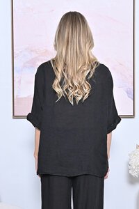 AE Luxe Linen Top with Necklace