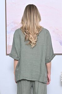 AE Luxe Linen Top with Necklace