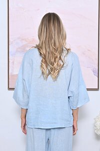 AE Luxe Crochet Hem Linen Top