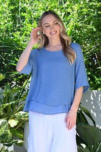 La Mode 3-4 Sleeve Layered Top