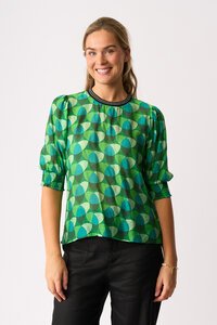 Memo Rib Trim Blouse