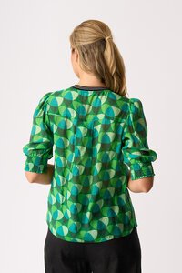 Memo Rib Trim Blouse