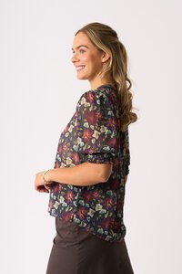 Memo Rib Trim Blouse