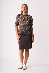 Memo Rib Trim Blouse
