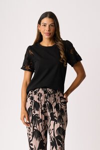 Memo Contrast Sleeve Top