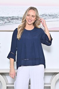 La Mode Flare Sleeve Front Pintuck Top