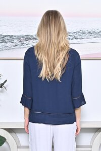 La Mode Flare Sleeve Front Pintuck Top