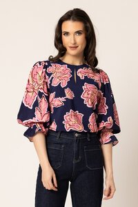 Leila + Luca Pink Petal Fleur Top