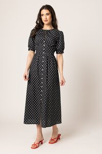 Leila + Luca Black White Spot Muse Dress
