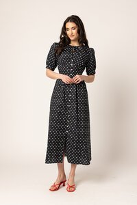 Leila + Luca Black White Spot Muse Dress