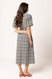 Seeking Lola Mono Check Ambitious Midi Dress