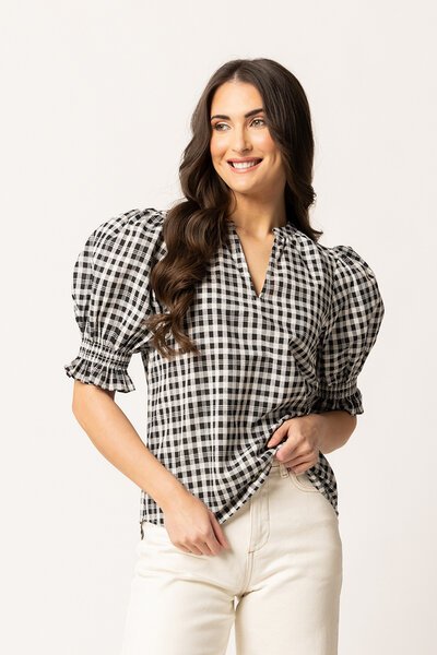 Seeking Lola Mono Check Relaxed Butterfly Top-9.9.26-Hello Cyril.