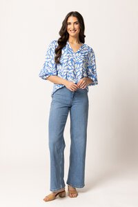 Seeking Lola Blue Lagoon Graceful Top