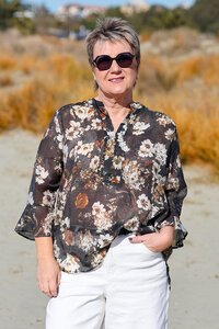 La Mode Front Button Flare Sleeve Shirt