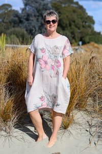 AE Luxe Floral Linen Baggy Dress