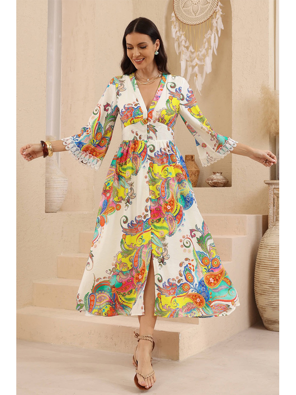 Iris Maxi Valentina Paisley Maxi Dress