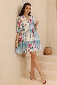 Iris Maxi Kalani Tropical Babydoll Dress