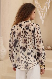 Iris Maxi Sable Leopard Print Shirt