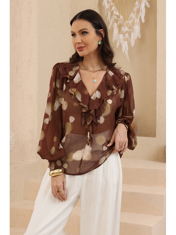 Iris Maxi Genevieve Ruffle Blouse