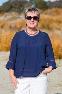 La Mode Flare Sleeve Front Pintuck Top