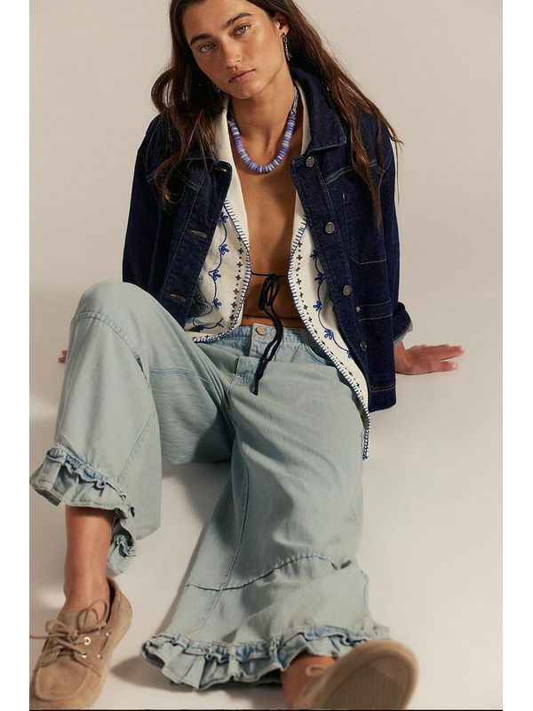 Smaibulun Ruffle Detail Hem Jean