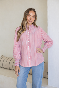 White Poetry Seersucker Stripe Cotton Shirt