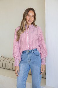White Poetry Seersucker Stripe Cotton Shirt