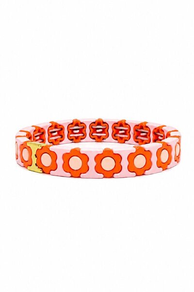 Tiger Tree Pink and Pink Daisy Tile Bracelet-hc-shop-by-style-Hello Cyril.