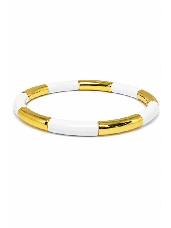 Tiger Tree Gold Curved Bar Bracelet