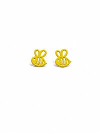 Tiger Tree Yellow Bee Stud Earrings