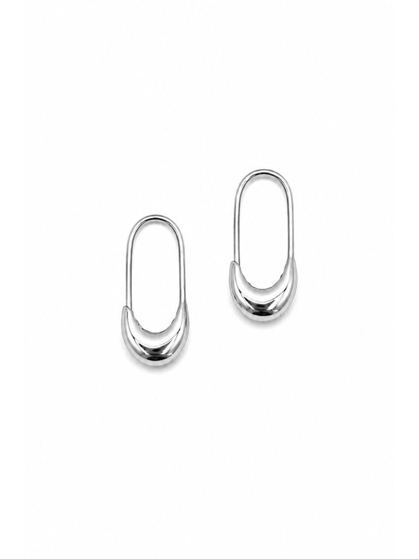 Tiger Tree Silver U Hoops Earrings