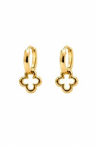 Tiger Tree Gold Spinning Flower Huggies Earrings