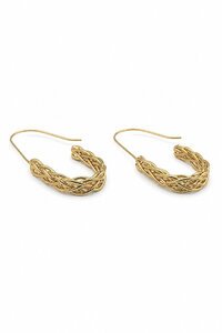 Tiger Tree Gold Braided U Hoops Earrings