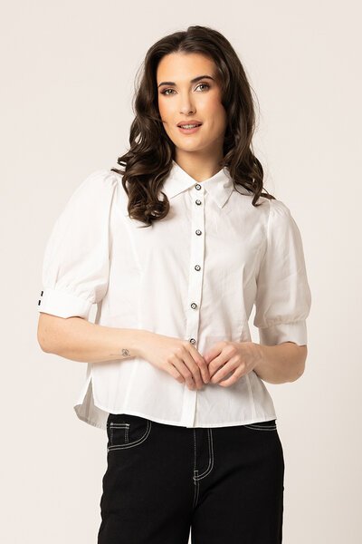 Leila + Luca White Aligned Shirt-hc-new-Hello Cyril.