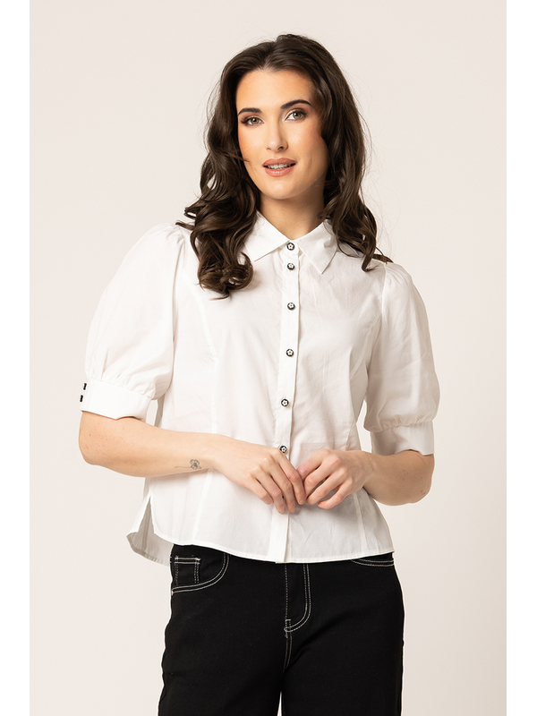 Leila + Luca White Aligned Shirt
