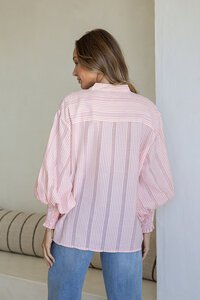 White Poetry Seersucker Stripe Cotton Shirt