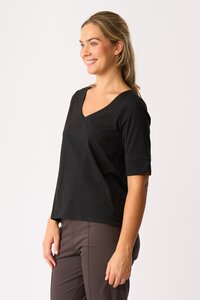 Esplanade V Neck Elbow Sleeve Top