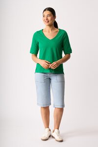 Esplanade V Neck Elbow Sleeve Top